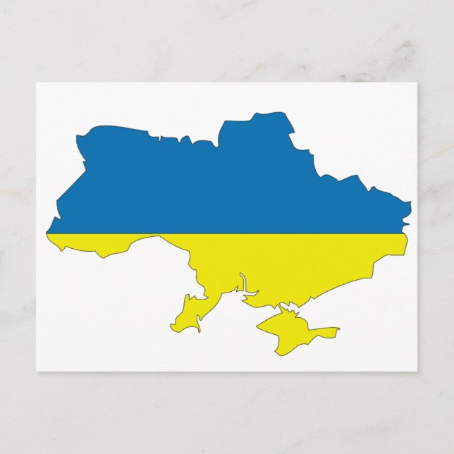 Ukraine-Flaggenkarte Postkarte (Vorderseite)