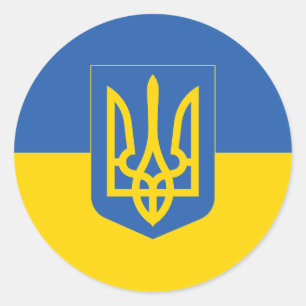 Ukraine Flaggenklassiker-Rundkleber Runder Aufkleber