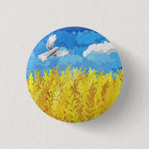Ukraine Flaggenlandschaft Button