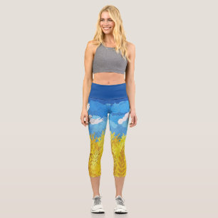 Ukraine Flaggenlandschaft Capri Leggings