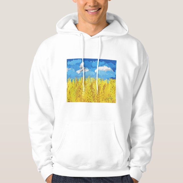 Ukraine Flaggenlandschaft Hoodie (Vorderseite)