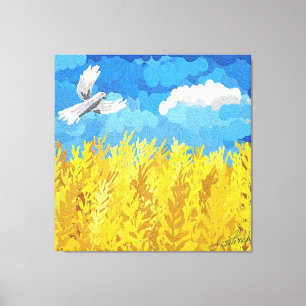Ukraine Flaggenlandschaft Leinwanddruck