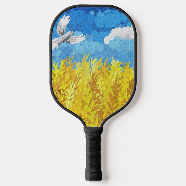 Ukraine Flaggenlandschaft Pickleball Schläger (Vorderseite)