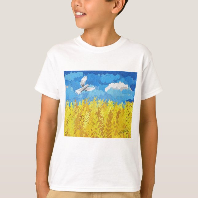 Ukraine Flaggenlandschaft T-Shirt (Vorderseite)