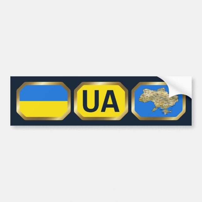 Ukraine Flaggenplan-Autoaufkleber Autoaufkleber (Vorne)