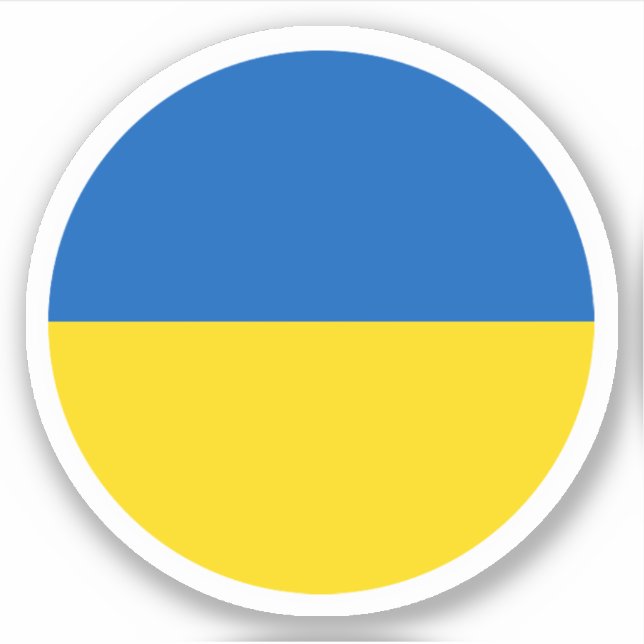 Ukraine-Flaggenrundkleber Aufkleber (Vorderseite)