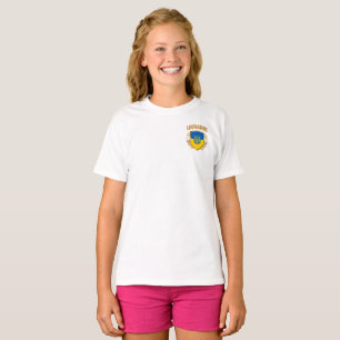 Ukraine-Flaggenschild und Emblem-T - Shirt