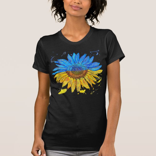 Ukraine Flaggensonnenblume Vintag Ukrainischer Auf T-Shirt (Vorderseite)