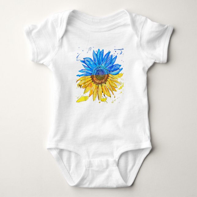 Ukraine Flaggensonnenblume Vintag Ukrainischer Auf T-Shirt (Vorderseite)