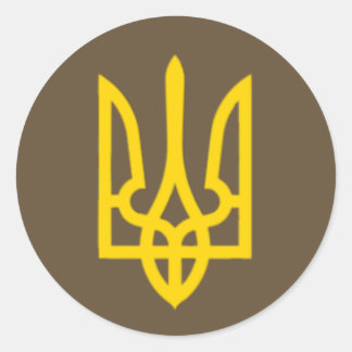 Ukraine Flaggensymbol Volodymyr Zelensky Ukrainisc Runder Aufkleber