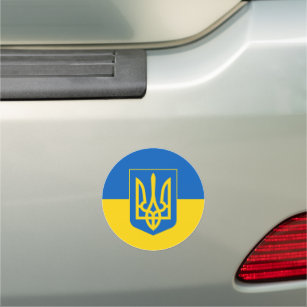 Ukraine Flaggentrident Blau Gelb Ukrainisch Auto Magnet
