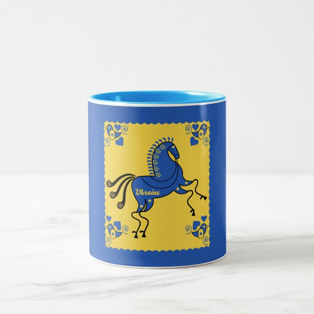 Ukraine Folkkunst Zweifarbige Tasse (Mittel)