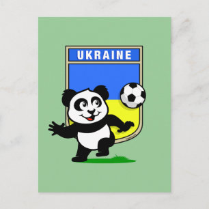 Ukraine Football Panda Postkarte