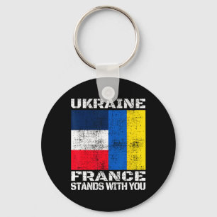 Ukraine Frankreich steht mit dir Französische Unte Schlüsselanhänger