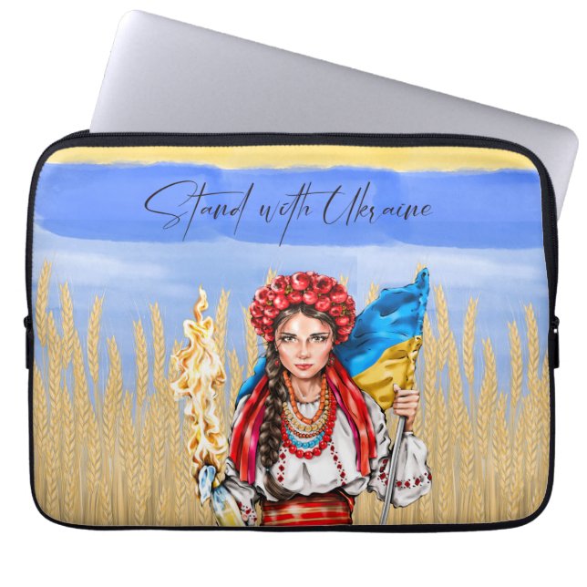 Ukraine Frauen unterstützen Drawstring Bag Noteboo Laptopschutzhülle (Vorderseite)
