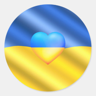 Ukraine - Frieden - Solidarität unter ukrainischer Runder Aufkleber