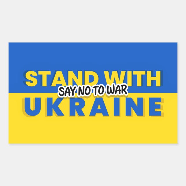 Ukraine - Frieden - ukrainische Flagge - Freiheit Rechteckiger Aufkleber (Vorderseite)