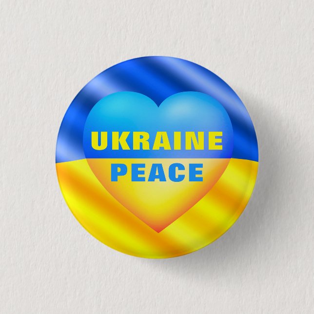 Ukraine - Frieden - ukrainische Flagge - Schaltflä Button (Vorderseite)