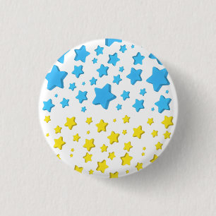 Ukraine - Frieden - ukrainische Flagge - Sterne -  Button
