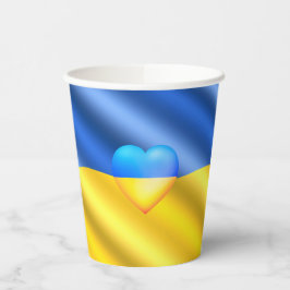 Ukraine - Frieden - ukrainische Flagge - Unterstüt Pappbecher