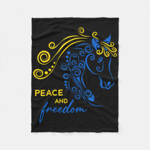 Ukraine Frieden Und Freiheit Ukrainische Pferdefla Fleecedecke