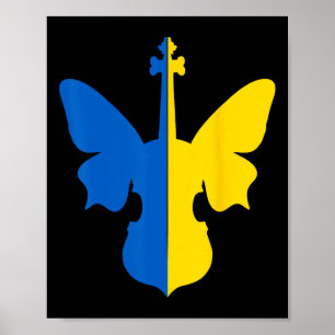 Ukraine Friedens Schmetterling Violine Ukrainische Poster