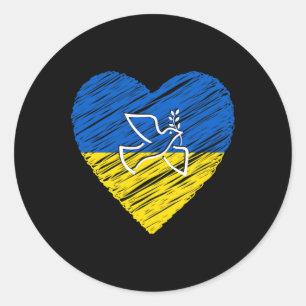 Ukraine Friedens Taube Liebe Stoppt Krieg Konflikt Runder Aufkleber