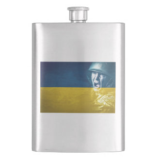 Ukraine Friedenssoldat im Krieg Flachmann