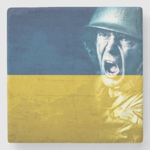 Ukraine Friedenssoldat im Krieg Steinuntersetzer
