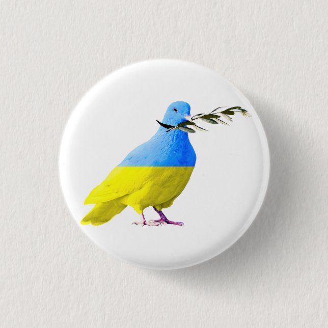 Ukraine - Friedenstruppe - ukrainische Flagge - Fr Button (Vorderseite)