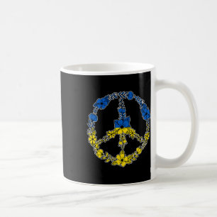 Ukraine-Friedenszeichen Blumen in Blau und Gelb de Kaffeetasse