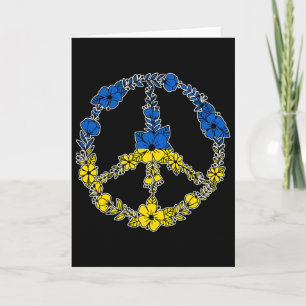 Ukraine-Friedenszeichen Blumen in Blau und Gelb de Karte