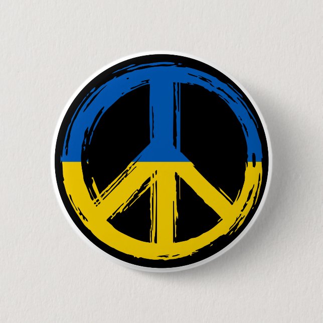 Ukraine - Friedenszeichen für Ukraine Button (Vorderseite)