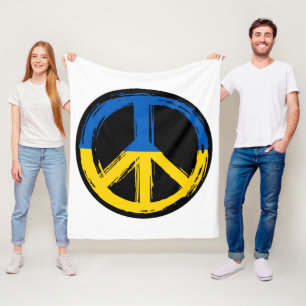 Ukraine - Friedenszeichen für Ukraine Fleecedecke