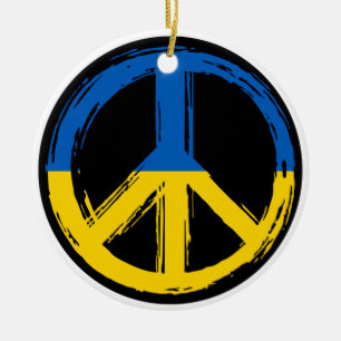 Ukraine - Friedenszeichen für Ukraine Keramik Ornament