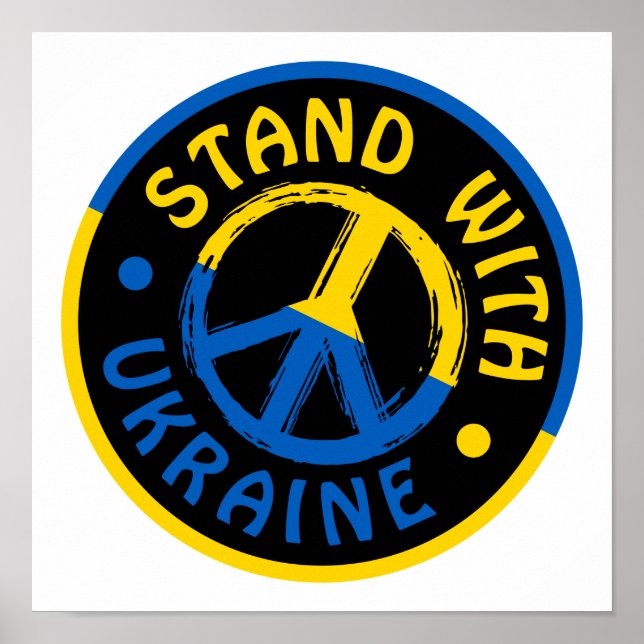 Ukraine - Friedenszeichen für Ukraine Poster (Vorne)