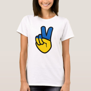 Ukraine Friedenszeichen mit Fahne der Ukraine Farb T-Shirt