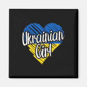 Ukraine für Mädchen Ukrainisches Herz Flagge für F Magnet