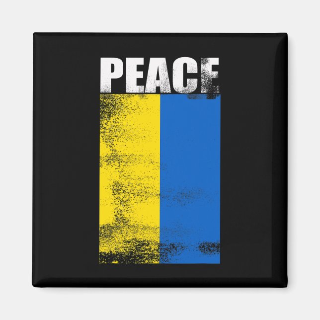 Ukraine Für Männer Flagge Frieden Steht Mit Unkrai Magnet (Vorne)