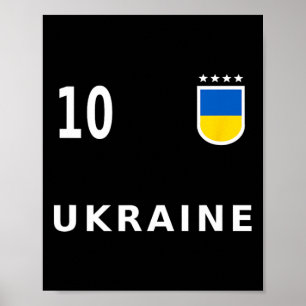 Ukraine Fußball Nummer 10 # Zehn Fan  Poster