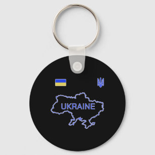 Ukraine-Fußballteam Ukr Karte und Trident Trikot F Schlüsselanhänger