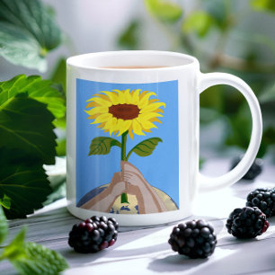 Ukraine "gelb blau" Sonnenblume Frieden farbenfroh Kaffeetasse