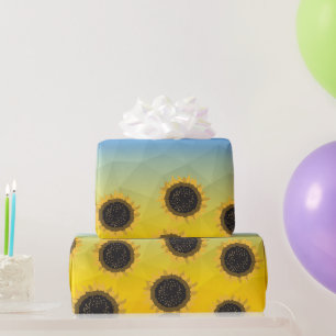 Ukraine Gelbe Geometrie Maschenmuster Blume Geschenkpapier