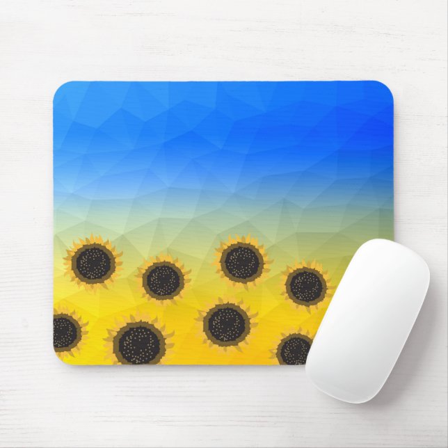 Ukraine Gelbe Geometrie Maschenmuster Blume Mousepad (Mit Mouse)