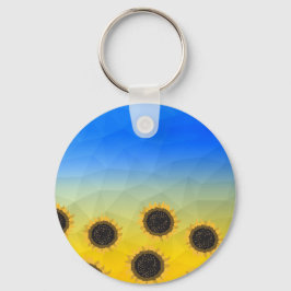 Ukraine Gelbe Geometrie Maschenmuster Blume Schlüsselanhänger