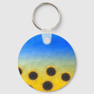 Ukraine Gelbe Geometrie Maschenmuster Blume Schlüsselanhänger