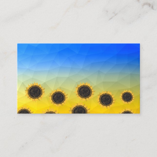 Ukraine Gelbe Geometrie Maschenmuster Blume Visitenkarte (Vorderseite)