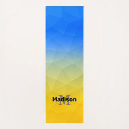 Ukraine gelbes blaues Maschenmuster Monogram Yogamatte