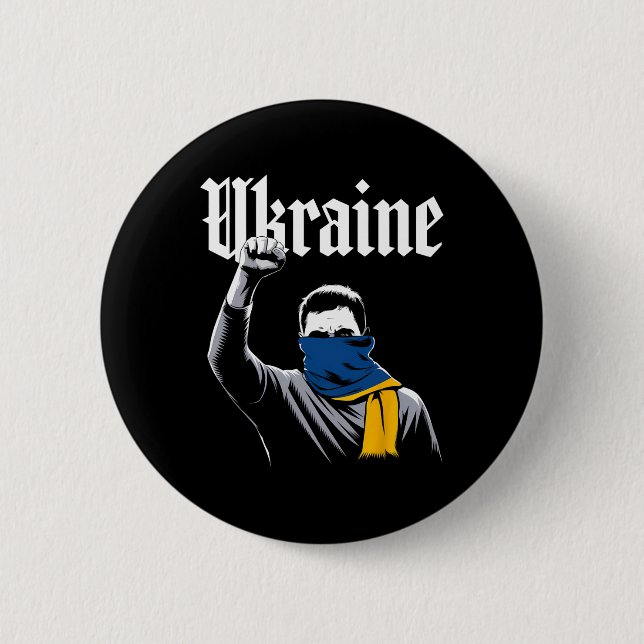Ukraine Geschenkflagge Ukraini Kiew Ukrainisch Ukr Button (Vorderseite)