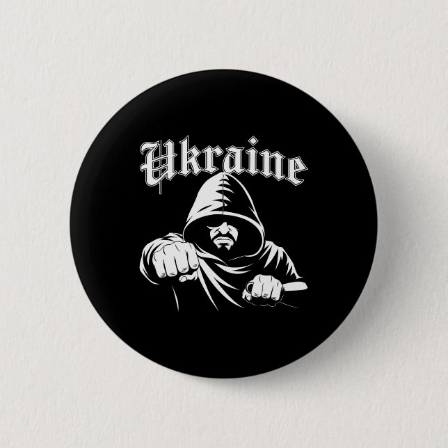 Ukraine Geschenkflagge Ukraini Kiew Ukrainisch Ukr Button (Vorderseite)